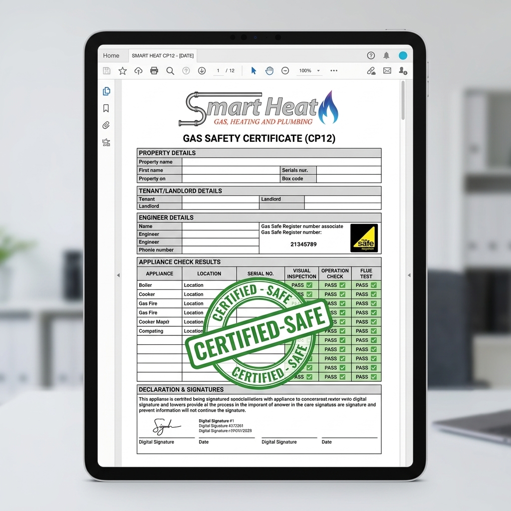 Digital Gas Safety Certificate Mockup